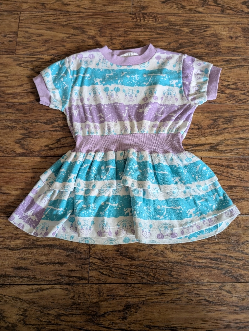 $Vintage Disney Mickey And Minnie Mouse Blue And Purple Stripe Tunic